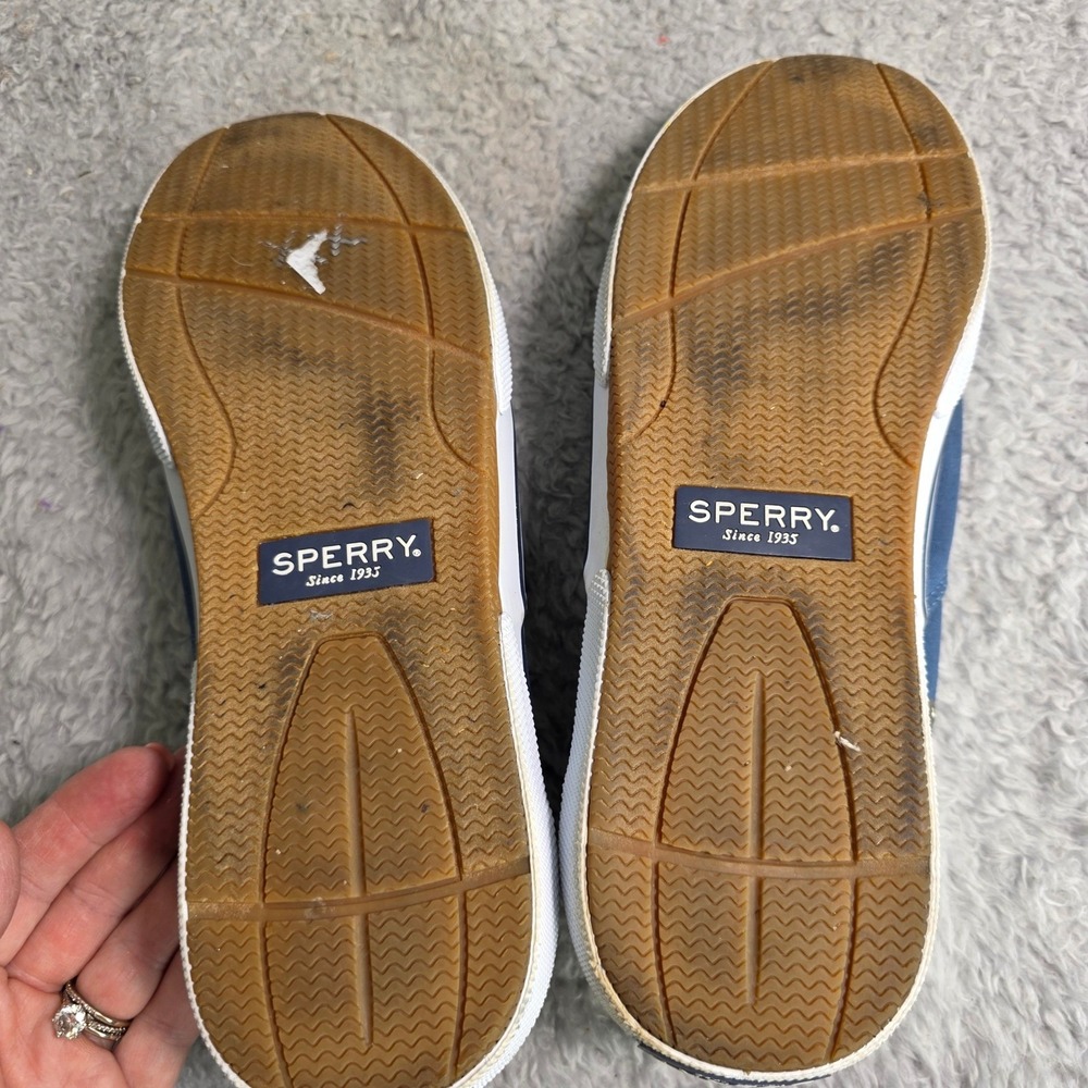 Sperry Striper CVO Blue Canvas Memory Foam Sneakers Mens 11.5 Good - Picture 5 of 5